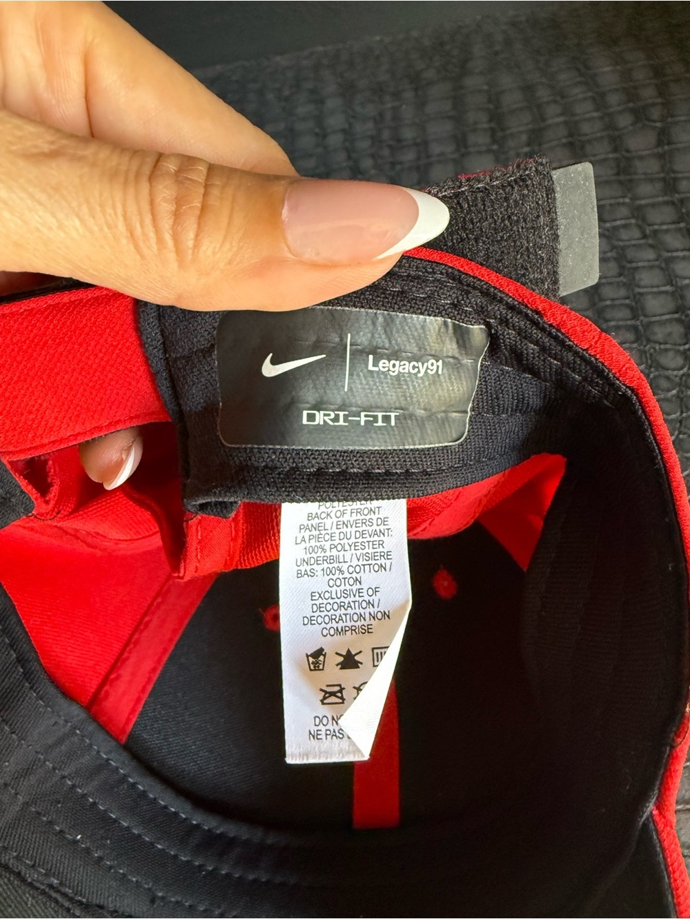 Nike Red Cap with Black Swoosh Tab - Picture 6 of 8